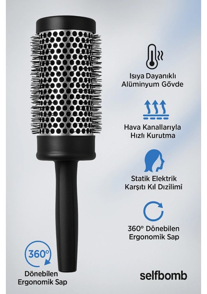 Profesyonel Fön Fırçası – Isıya Dayanıklı Alüminyum Gövde, Hızlı Kurutma & Hacim modelleri