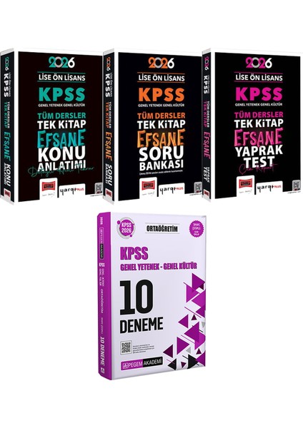 2026 Kpss Lise Ön Lisans Tek Kitap Efsane Konu Soru Yaprak Test - 2026 Kpss Ortaöğretim Çözümlü 10 Deneme