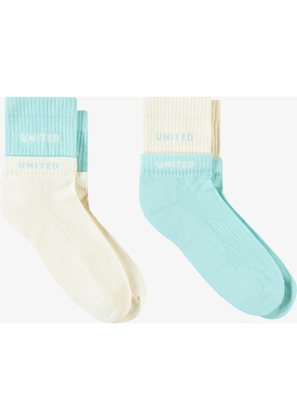 Unıted4 Kadın Mavi/beyaz 2'li Çorap