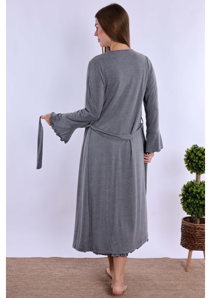 Füme Sabahlıklı Hamile Lohusa Gecelik Takım modelleri