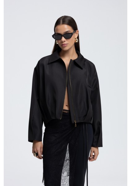 Astrid Mevsimlik Siyah Kısa Bomber Ceket fırsatları