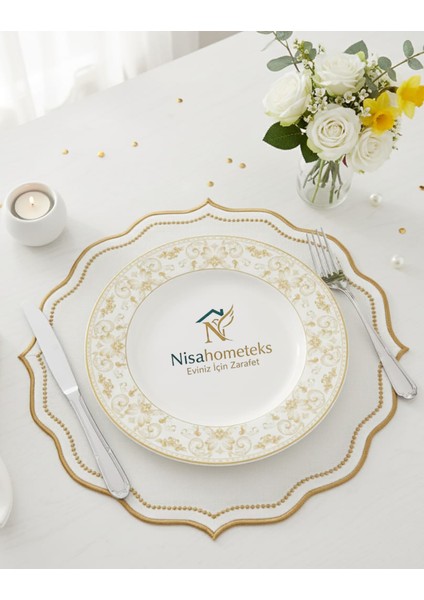 6 Adet Keten Amerikan Servis - Keten Supla