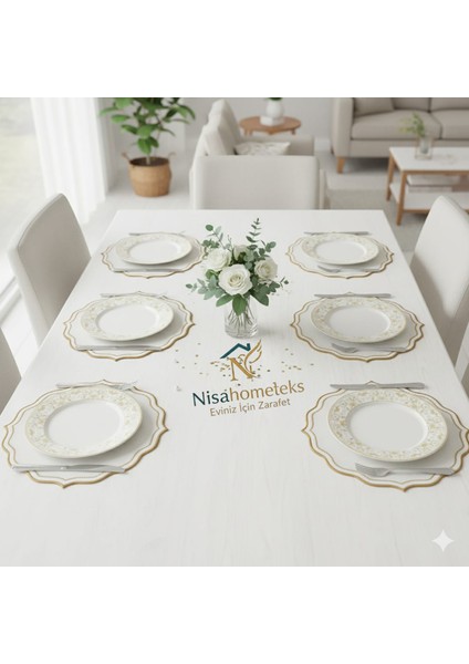 6 Adet Keten Amerikan Servis - Keten Supla fiyatları