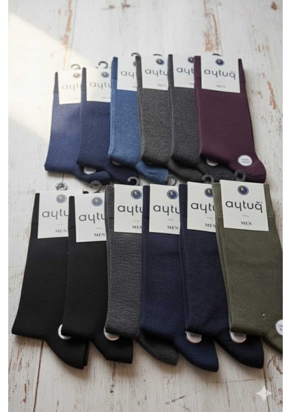 Modal Erkek Soket Çorabı , Asorti 12'li Kutu