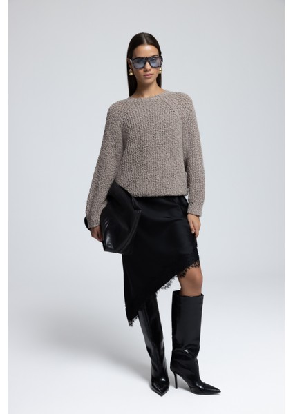 Latte Bisiklet Yaka Vizon Triko Kazak fiyatları