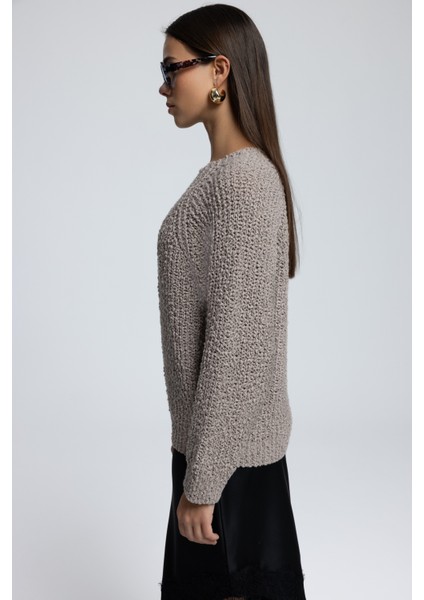 Latte Bisiklet Yaka Vizon Triko Kazak fırsatları