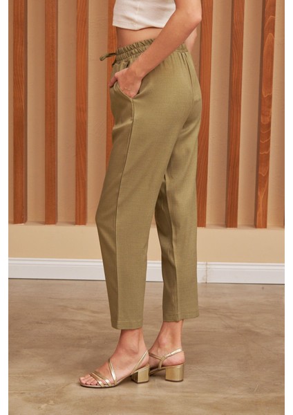 Kadın Beli Lastikli Kumaş Pantolon fiyatları