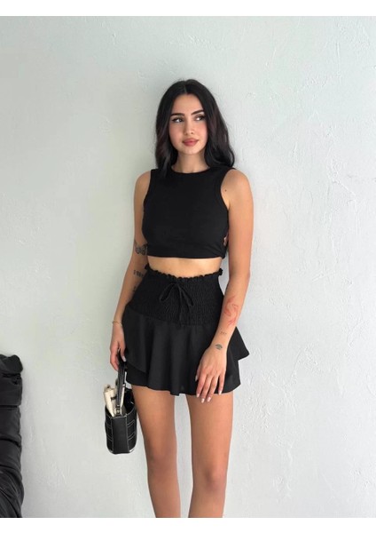 Ayrobin Şortlu Etek - Siyah fırsatları