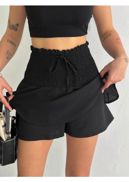 Ayrobin Şortlu Etek - Siyah indirimleri