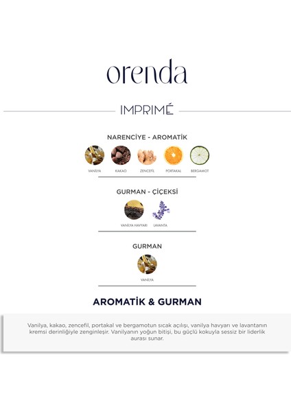 Orenda Edp Kadın Parfüm 50ML | Aromatik & Gurman | Vanilya, Kakao, Portakal, Bergamot, Lavanta fırsatları