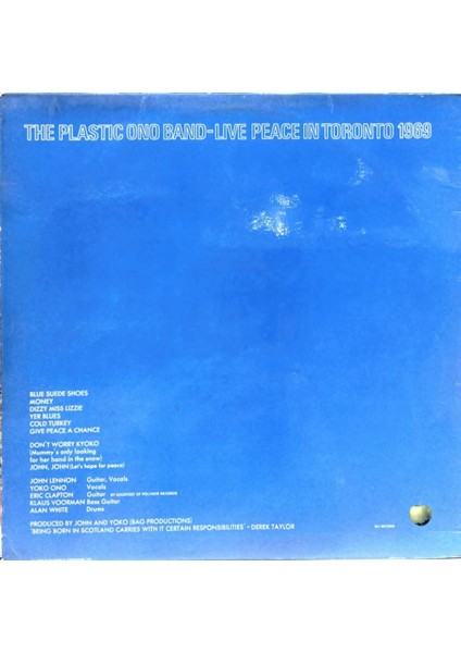 The Plastic Ono Band – Live Peace In Toronto 1969 Lp