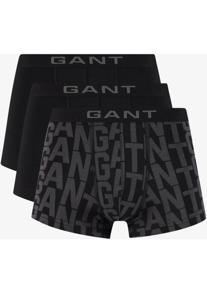 Erkek 3'lü Paket Boxer - Siyah/gri