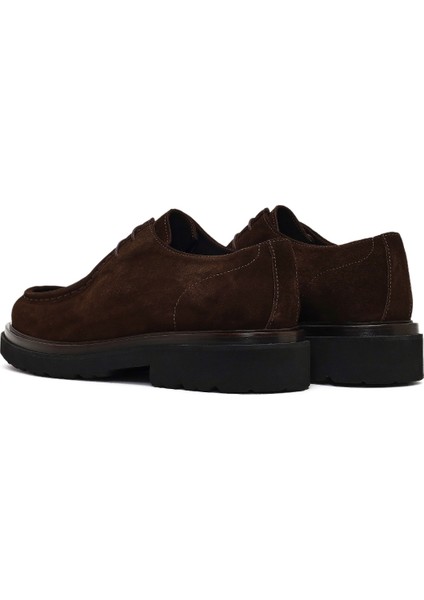 Erkek Kahverengi Bağcıklı Kalın Tabanlı Süet Deri Casual Ayakkabı 25WFD722010 indirimleri