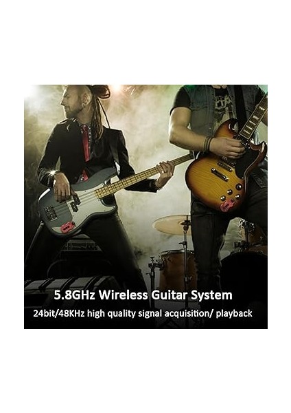 Kablosuz Gitar Temi Dijital Gitar Verici Alıcı Dahili Pil 100 Feet Iletim Menzili fırsatları