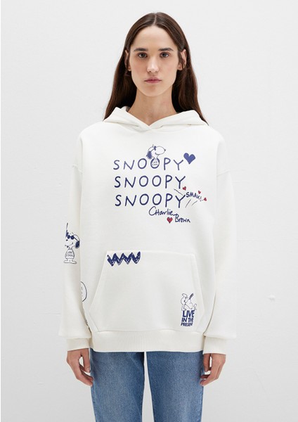 Snoopy Baskılı Ekru Sweatshirt 1S10470-80194 modelleri