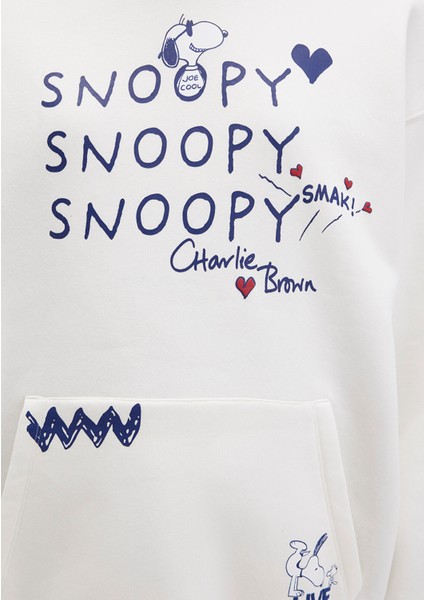Snoopy Baskılı Ekru Sweatshirt 1S10470-80194