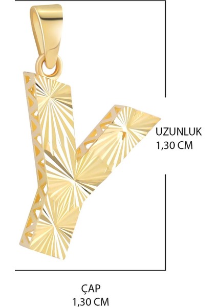 14 Ayar Altın Y Harfi Kalemli Kolye Ucu fiyatları