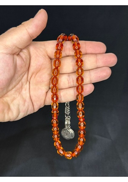 Toz Kehribar Tesbih Bal Renkli Kapsül Kesim 11MMX9MM T-564