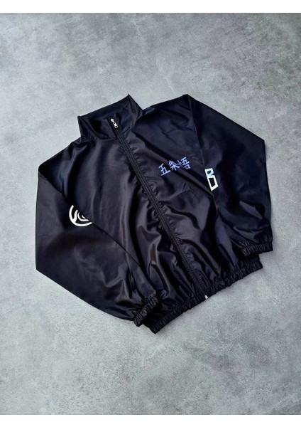 Fermuarlı Dijital Baskılı Rüzgarlık - Siyah fiyatları