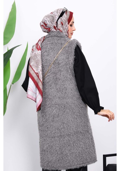 Füme Çanta Hadiyeli Angora Pelüş Kürk Yelek fırsatları