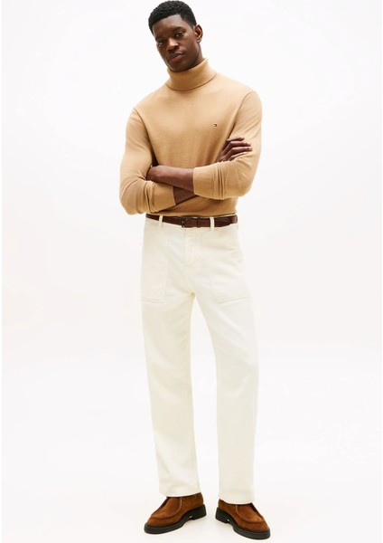 Erkek Regular Fit Kaşmir Karışımlı Balıkçı Yaka Kazak - Camel fiyatları