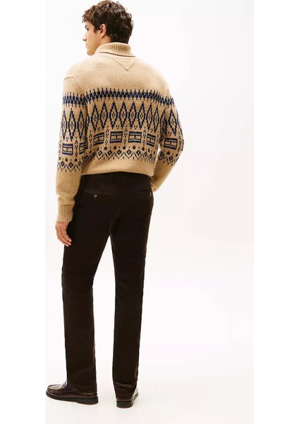 Erkek Denton Düz Paça Kadife Pantolon - Kahverengi modelleri