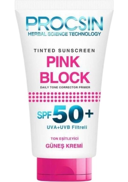 Procsın Pink Block Aydınlatıcı Spf 50+ Güneş Kremi, Leke Karşıtı & Cilt Tonu Eşitleyici, Yoğun Nemlendirici & Cildi Besleyici, 50 ml