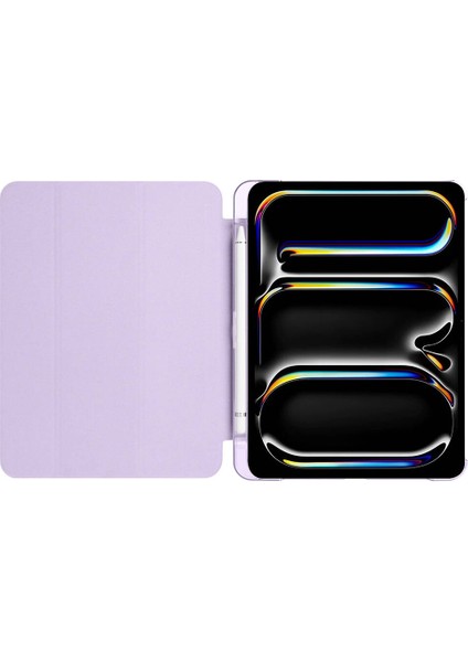 Apple iPad Pro 11 2025 M5 Maks Smart Cover Kalem Bölmeli Standlı 1-1 Kılıf - Gold