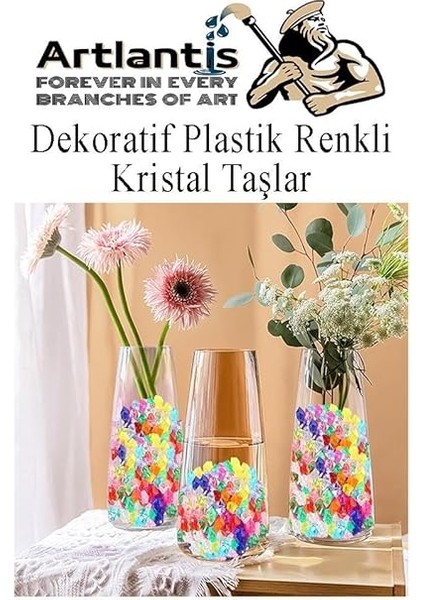Dekoratif Plastik Renkli Kristal Taşlar 45 Li 1 Paket Oyuncak Elmas Taşlar Oyuncak Değerli Taşlar fırsatları