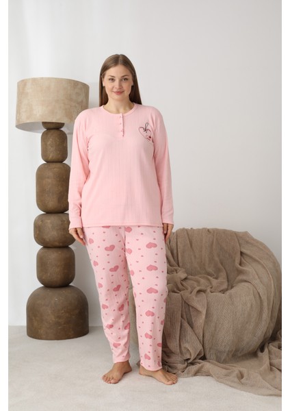 Şardonlu Interlok Kumaş Büyük Beden Kışlık Kadın Pijama Takımı 1160 fiyatları