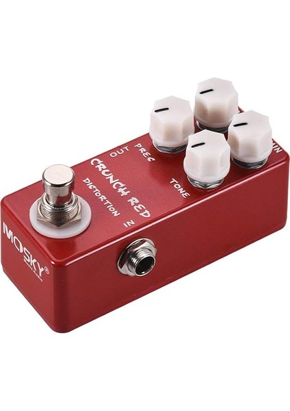 Crunch Red Distortion Gitar Efekt Pedalı Tam Metal Kabuk True Bypass