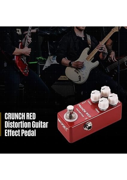 Crunch Red Distortion Gitar Efekt Pedalı Tam Metal Kabuk True Bypass indirimleri