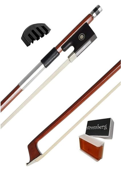 Abanoz Topuk Sekizgen Keman Yayı 4/4 Arşe Tam Boy Reçine + Susturucu