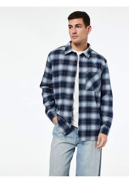 Klasik Yaka Regular Fit Cepli Düğmeli Uzun Kollu Oduncu Gömleği