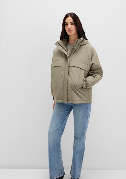 Su Itici Kapüşonlu Haki Ceket 1110348-71818 fiyatları