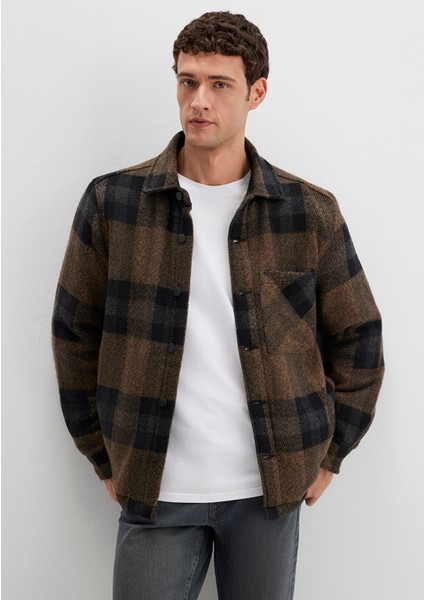 Yün Karışımlı Kareli Ceket 0110749-91230