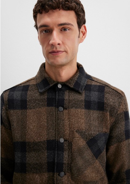 Yün Karışımlı Kareli Ceket 0110749-91230 indirimleri