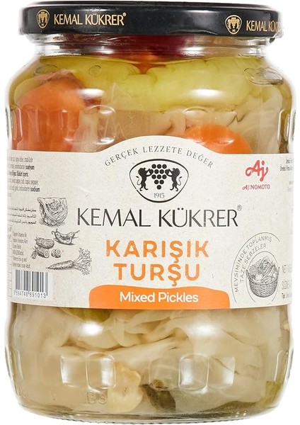 Kükrer Karışık Turşu Cam Kavanoz 650 gr
