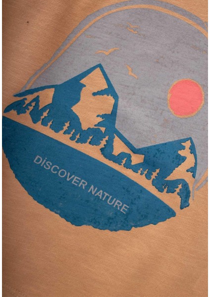 Baskılı Kapşonlu Mevsimlik T-Shırt 2-10 Yaş Camel modelleri