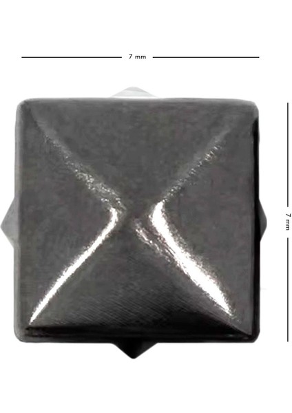 Süs Tırnaklı Platin Çakma Kare Piramit 7 mm 20 Adet Metal Trok fırsatları