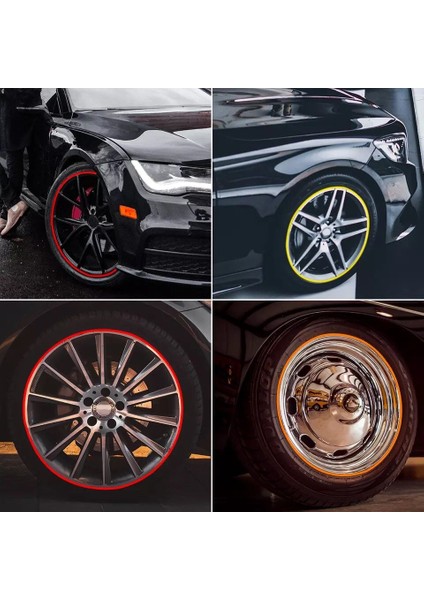 Araç Araba Oto Jant Fitili Metal Görünümlü Lastik Jant Trim Bandı Jant Şeriti 8 Metre Gold modelleri