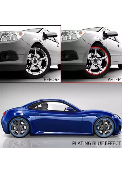 Araç Araba Oto Jant Fitili Metal Görünümlü Lastik Jant Trim Bandı Jant Şeriti 8 Metre Gold indirimleri