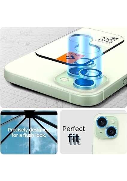 iPhone 15 / 15 Plus / 14 / 14 Plus ile Uyumlu Kamera Lens Camı Koruyucu Kolay Kurulum Glas.tr Ez Fit Optik Pro (2 Adet) Green - AGL07169 indirimleri