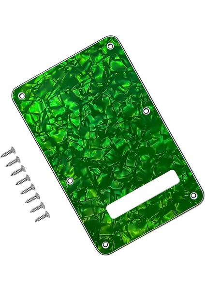 Guitar Back Plate Compatible With Strat/stratocaster Tremolo Cavity Cover, Tremolo Cover With Pickguard Featuring 6 Screws(Green)