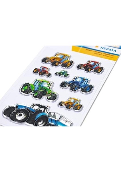 15738 Çıkartma Çocuklar Için, Traktör Yarışı (8 Çıkartma, Plastik, Kabartmalı) Kendinden Yapışkanlı, Kalıcı Yapışan Motif Etiket, Kızlar ve Erkekler Için Renkli modelleri