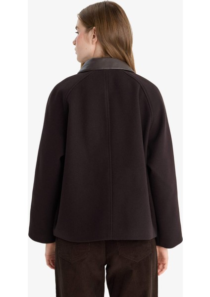 Regular Fit Polo Yaka Fermuarlı Kaşe Mont F2799AX25WN