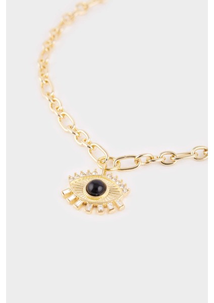 Kadın Çelik Siyah Göz Detaylı Kolye G0329AXNS fiyatları