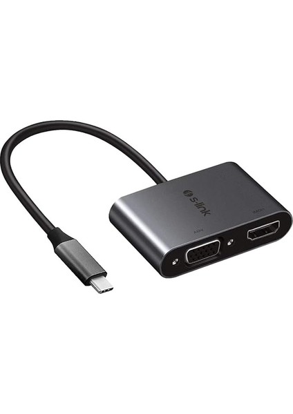 Swapp SW-U516 4K@30Hz Typec To HDMI + VGA Adaptör