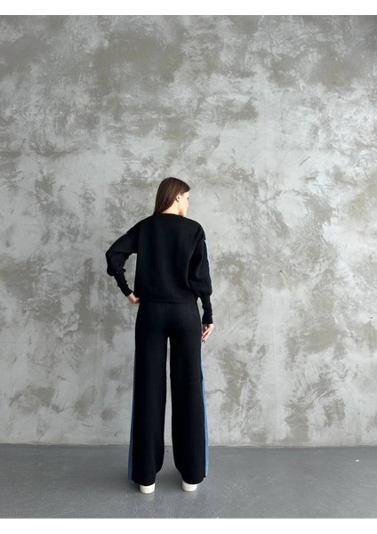 Kadın Spor Eşofman Takım Modal Kumaş Şeritli Uzun Kol Ikili Takım fırsatları