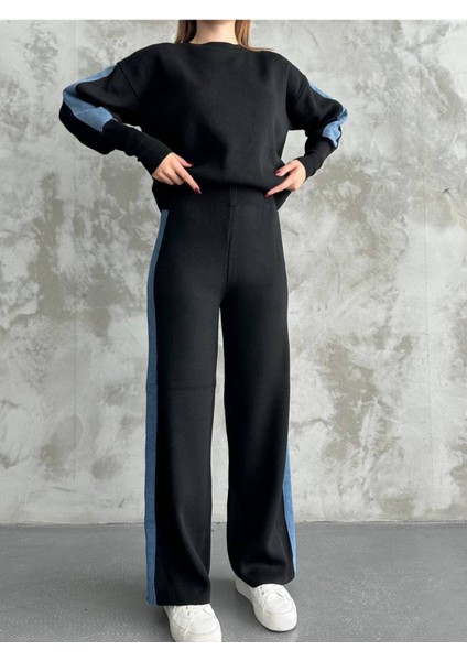 Kadın Spor Eşofman Takım Modal Kumaş Şeritli Uzun Kol Ikili Takım indirimleri